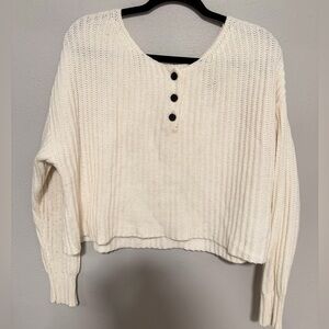 American Eagle Outfitters Oversized Cream Knit Sweater